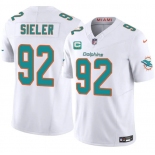 Men's Miami Dolphins #92 Zach Sieler White 2025 F.U.S.E. With 2-Star C Patch Vapor Limited Football Stitched Jersey