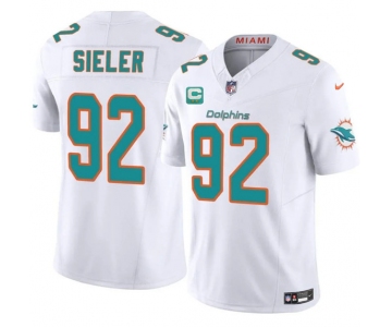Men's Miami Dolphins #92 Zach Sieler White 2025 F.U.S.E. With 2-Star C Patch Vapor Limited Football Stitched Jersey