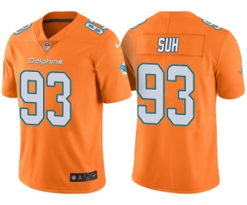Men's Miami Dolphins #93 Ndamukong Suh Orange Color Rush Limited Jersey