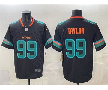 Men's Miami Dolphins #99 Jason Taylor Black 2025 F.U.S.E. “Rivalries” Vapor Limited Football Stitched Jersey