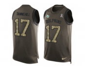 Men's Nike Miami Dolphins #17 Ryan Tannehill Limited Green Salute to Service Tank Top NFL Jersey