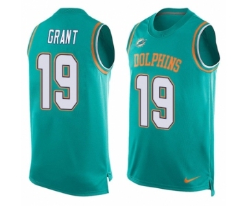 Men's Nike Miami Dolphins #19 Jakeem Grant Limited Aqua Green Player Name & Number Tank Top NFL Jersey