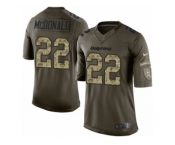 Men's Nike Miami Dolphins #22 T.J. McDonald Limited Green Salute to Service NFL Jersey