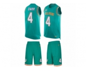 Men's Nike Miami Dolphins #4 Matt Darr Limited Aqua Green Tank Top Suit NFL Jersey
