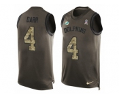 Men's Nike Miami Dolphins #4 Matt Darr Limited Green Salute to Service Tank Top NFL Jersey