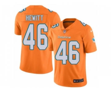 Men's Nike Miami Dolphins #46 Neville Hewitt Limited Orange Rush NFL Jersey