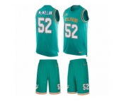 Men's Nike Miami Dolphins #52 Raekwon McMillan Limited Aqua Green Tank Top Suit NFL Jersey