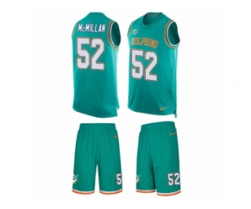 Men's Nike Miami Dolphins #52 Raekwon McMillan Limited Aqua Green Tank Top Suit NFL Jersey