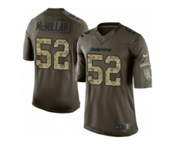 Men's Nike Miami Dolphins #52 Raekwon McMillan Limited Green Salute to Service NFL Jersey
