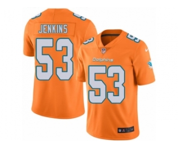 Men's Nike Miami Dolphins #53 Jelani Jenkins Limited Orange Rush NFL Jersey