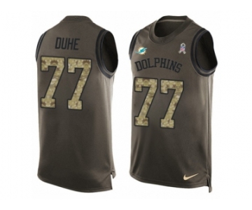Men's Nike Miami Dolphins #77 Adam Joseph Duhe Limited Green Salute to Service Tank Top NFL Jersey