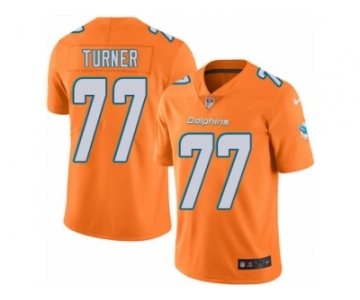 Men's Nike Miami Dolphins #77 Billy Turner Limited Orange Rush NFL Jersey