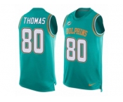 Men's Nike Miami Dolphins #80 Julius Thomas Limited Aqua Green Player Name & Number Tank Top NFL Jersey