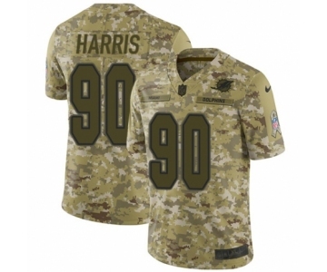 Men's Nike Miami Dolphins #90 Charles Harris Limited Camo 2018 Salute to Service NFL Jersey