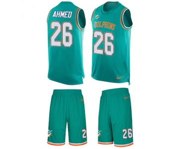 Nike Dolphins #26 Salvon Ahmed Aqua Green Team Color Men's Stitched NFL Limited Tank Top Suit Jersey