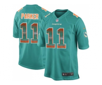 Nike Miami Dolphins #11 DeVante Parker Aqua Green Team Color Men's Stitched NFL Limited Strobe Jersey