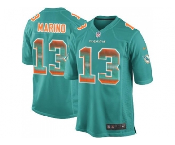 Nike Miami Dolphins #13 Dan Marino Aqua Green Team Color Men's Stitched NFL Limited Strobe Jersey