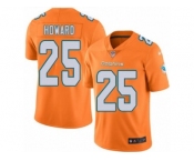 Nike Miami Dolphins #25 Xavien Howard Orange Men's Stitched NFL Limited Rush Jersey