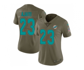 Women Nike Miami Dolphins #23 Jay Ajayi Olive Stitched NFL Limited 2017 Salute to Service Jersey