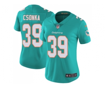 Women Nike Miami Dolphins #39 Larry Csonka Aqua Green Team Color Stitched NFL Vapor Untouchable Limited Jersey