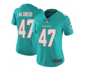 Women Nike Miami Dolphins #47 Kiko Alonso Aqua Green Team Color Stitched NFL Vapor Untouchable Limited Jersey