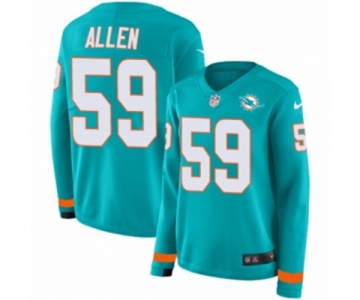 Women Nike Miami Dolphins #59 Chase Allen Limited Aqua Therma Long Sleeve NFL Jersey