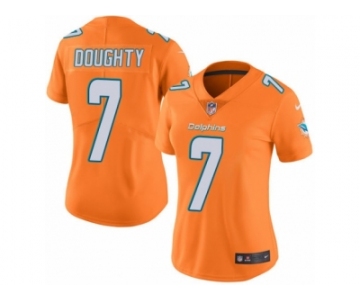 Women Nike Miami Dolphins #7 Brandon Doughty Limited Orange Rush Vapor Untouchable NFL Jersey