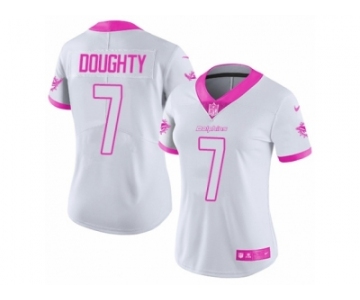 Women Nike Miami Dolphins #7 Brandon Doughty Limited White Pink Rush Fashion NFL Jersey