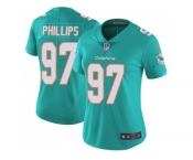 Women Nike Miami Dolphins #97 Jordan Phillips Aqua Green Team Color Stitched NFL Vapor Untouchable Limited Jersey