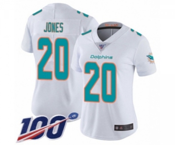 Women's Miami Dolphins #20 Reshad Jones White Vapor Untouchable Limited Player 100th Season Football Jersey