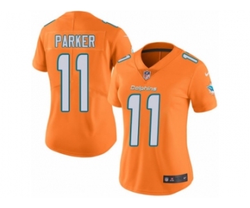 Women's Nike Miami Dolphins #11 DeVante Parker Limited Orange Rush NFL Jersey