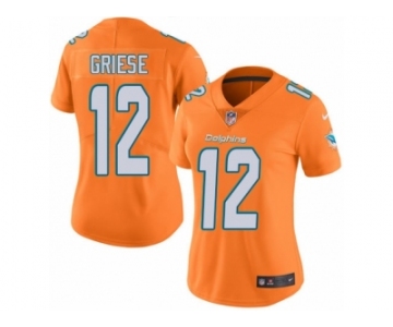 Women's Nike Miami Dolphins #12 Bob Griese Limited Orange Rush NFL Jersey