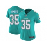 Women's Nike Miami Dolphins #35 Walt Aikens Vapor Untouchable Limited Aqua Green Team Color NFL Jersey