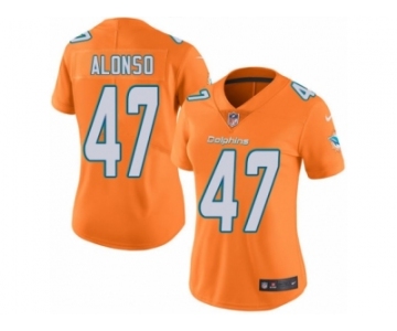 Women's Nike Miami Dolphins #47 Kiko Alonso Limited Orange Rush NFL Jersey