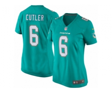 Women's Nike Miami Dolphins #6 Jay Cutler Game Aqua Green Team Color NFL Jersey