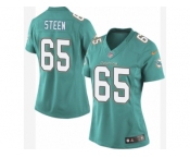 Women's Nike Miami Dolphins #65 Anthony Steen Limited Aqua Green Team Color NFL Jersey