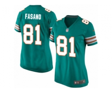 Women's Nike Miami Dolphins #81 Anthony Fasano Limited Aqua Green Alternate NFL Jersey