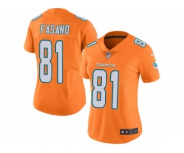 Women's Nike Miami Dolphins #81 Anthony Fasano Limited Orange Rush NFL Jersey
