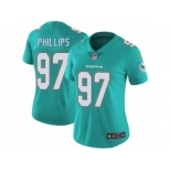 Women's Nike Miami Dolphins #97 Jordan Phillips Vapor Untouchable Limited Aqua Green Team Color NFL Jersey