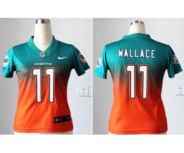 nike women nfl jerseys miami dolphins #11 wallace green-orange[nike drift fashion][second version]
