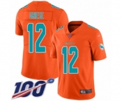 Youth Miami Dolphins #12 Bob Griese Limited Orange Inverted Legend 100th Season Football Jersey