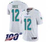Youth Miami Dolphins #12 Bob Griese White Vapor Untouchable Limited Player 100th Season Football Jersey