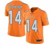 Youth Miami Dolphins #14 Ryan Fitzpatrick Limited Orange Rush Vapor Untouchable Football Jersey
