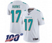 Youth Miami Dolphins #17 Allen Hurns White Vapor Untouchable Limited Player 100th Season Football Jersey