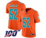 Youth Miami Dolphins #52 Raekwon McMillan Limited Orange Inverted Legend 100th Season Football Jersey