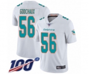 Youth Miami Dolphins #56 Davon Godchaux White Vapor Untouchable Limited Player 100th Season Football Jersey