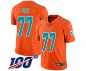 Youth Miami Dolphins #77 Adam Joseph Duhe Limited Orange Inverted Legend 100th Season Football Jersey
