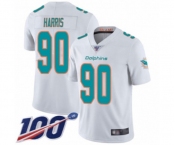 Youth Miami Dolphins #90 Charles Harris White Vapor Untouchable Limited Player 100th Season Football Jersey