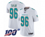 Youth Miami Dolphins #96 Vincent Taylor White Vapor Untouchable Limited Player 100th Season Football Jersey