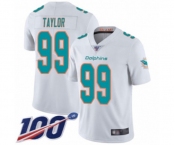 Youth Miami Dolphins #99 Jason Taylor White Vapor Untouchable Limited Player 100th Season Football Jersey